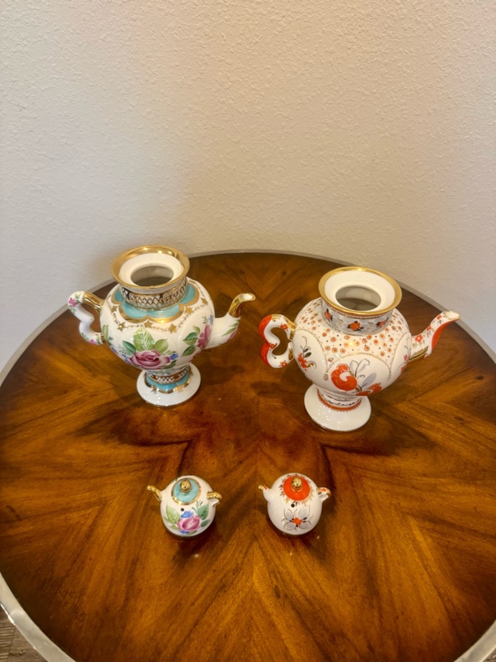 2 Russian Lomonosov Hand Painted Porcelain Tea Pots Imperial Porcelain Factory - Picture 6 of 14